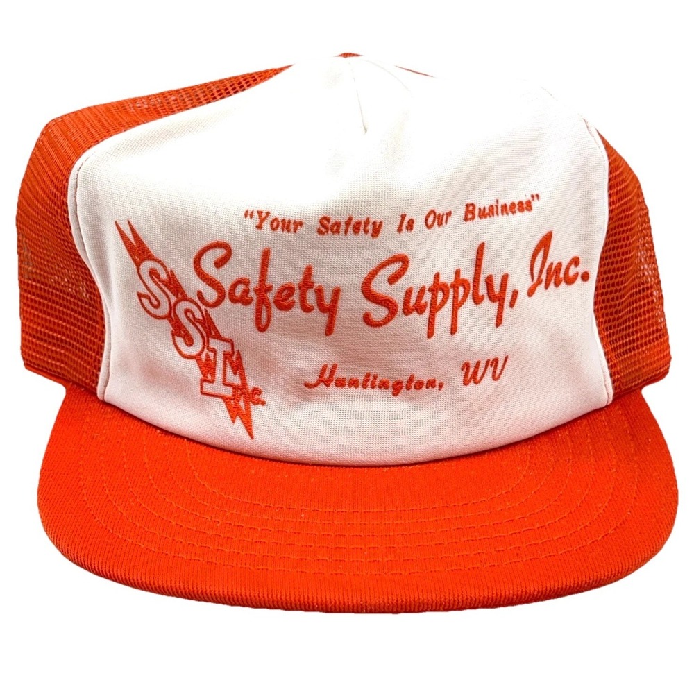 Vintage Coal Mining Trucker‎ Hat Cap Snap Back 80s 90 USA Patch Safety Supply WV